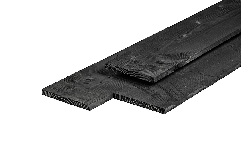 Lariks / douglas plank zwart - 20 cm breed